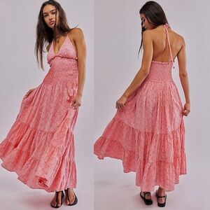 Free People | Dresses | New Free People Pintuck Paradise Eyelet Halter Maxi  Dress | Poshmark